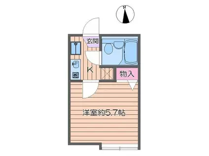 サンアベニューIIA(1K/2階)の間取り写真