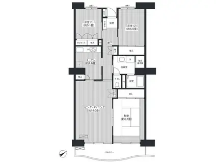 リバーサイド星川(3LDK/9階)の間取り写真