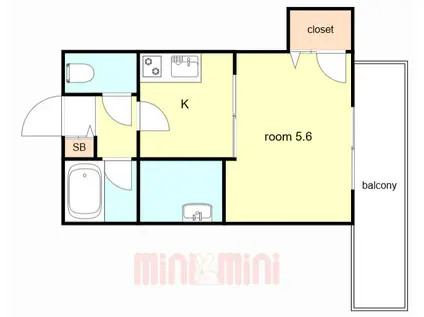 サンピエナ(1DK/2階)の間取り写真