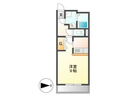 プリミエール塩付通(1K/1階)の間取り写真