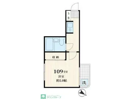 ライブコア川口27(1K/1階)の間取り写真