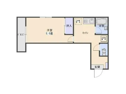 IJハウス北(1K/1階)の間取り写真