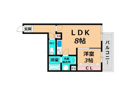 グレースコート蒲生(1LDK/1階)の間取り写真