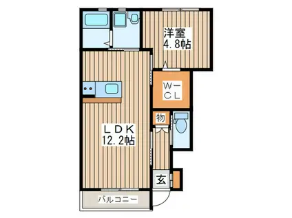 COULEUR A(1LDK/1階)の間取り写真