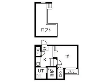 CLUB高畑レジデンス(1K/1階)の間取り写真