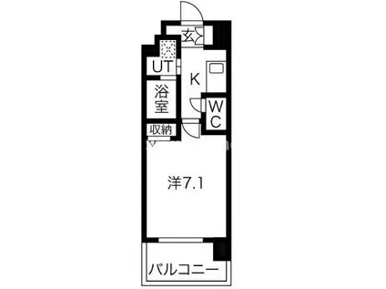 リヴィアス難波エアリー(1K/2階)の間取り写真