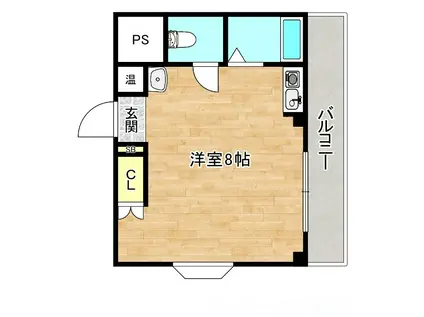 トゥー・レ・ジュー(ワンルーム/1階)の間取り写真