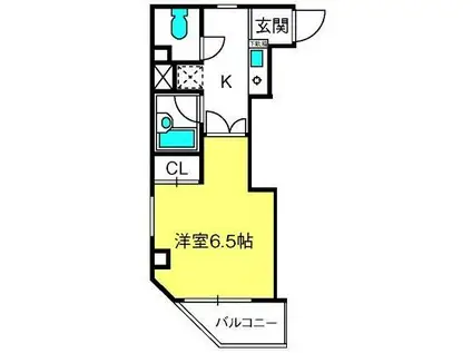 プリズムマンションⅡ(1K/4階)の間取り写真