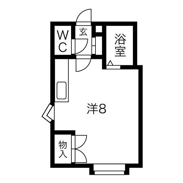 ドリームロード(ワンルーム/2階)の間取り写真