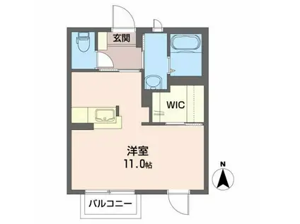 シティ・ヴューB(ワンルーム/2階)の間取り写真