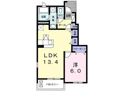 マーベラス(1LDK/1階)の間取り写真