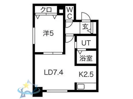 K-MS(1LDK/4階)の間取り写真