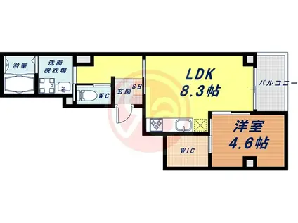 アヴェンタドールエス(1LDK/4階)の間取り写真