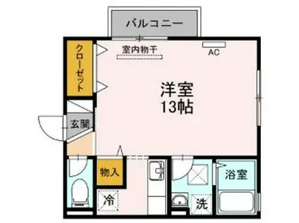 FIT HOUSE A棟(ワンルーム/2階)の間取り写真