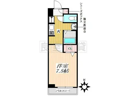 レジデンス滝子館(1K/3階)の間取り写真