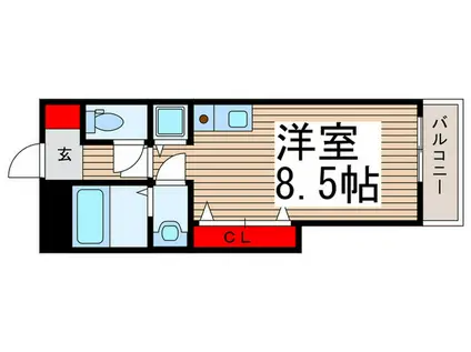 ヒルズ武蔵野(ワンルーム/1階)の間取り写真