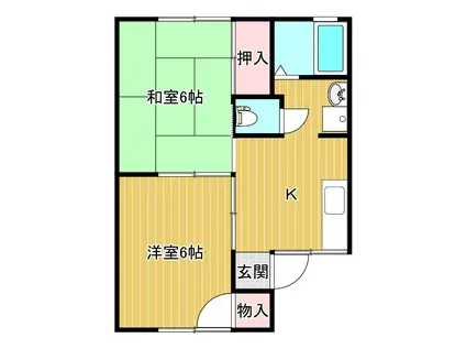 メゾン桜(2K/2階)の間取り写真