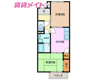 SURPLUS後藤(2DK/1階)の間取り写真