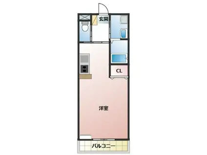 カーナ若宮(ワンルーム/1階)の間取り写真