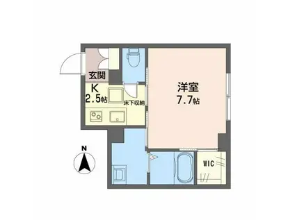 モンターニュ(1K/1階)の間取り写真