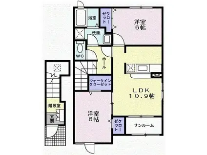 ステップアップB(2LDK/2階)の間取り写真