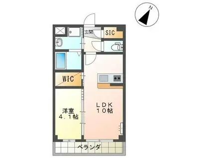 レガシィ(1LDK/2階)の間取り写真