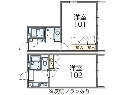 レオパレスボンヌ・シャンス(1K/2階)の間取り写真