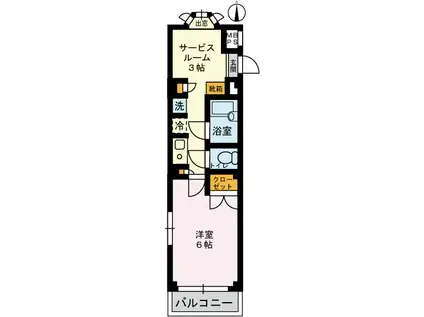 カミーリア(1K/2階)の間取り写真