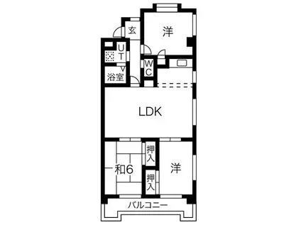 アビタマルフクII(3LDK/2階)の間取り写真