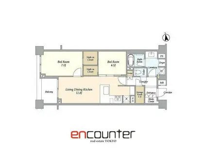 ブランズ牛込柳町(2LDK/3階)の間取り写真