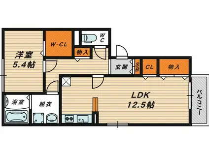 シェソワ鶴見緑地(1LDK/3階)の間取り写真