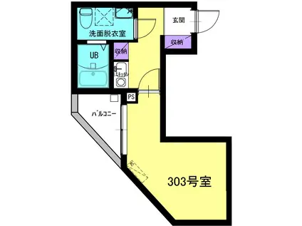 ギオンハウス川口並木(1K/3階)の間取り写真