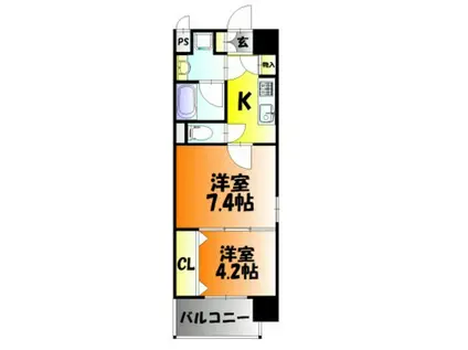 OWLSTYLE UCHISANGE(2K/7階)の間取り写真