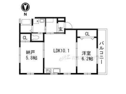 ベーシックファーム茨木穂積台(2LDK/3階)の間取り写真