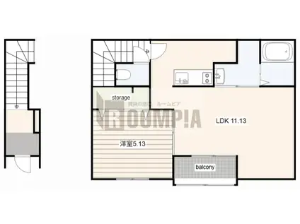 リーブルファイン則武II(1LDK/2階)の間取り写真