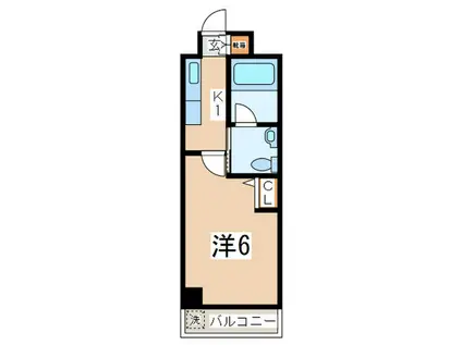 スターダスト相模(1K/4階)の間取り写真