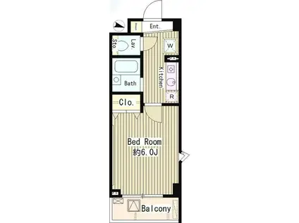 セレーノ武蔵野(ワンルーム/1階)の間取り写真