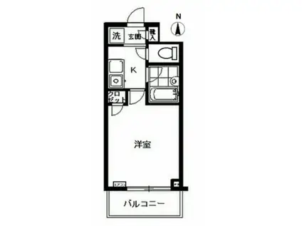 アーバイル三田慶大前(1K/6階)の間取り写真