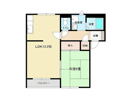 アドザックス本町1番館(1LDK/2階)の間取り写真