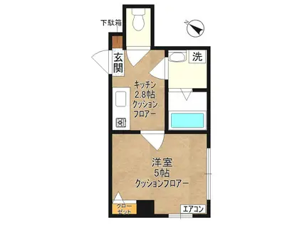 BKビル(1K/3階)の間取り写真