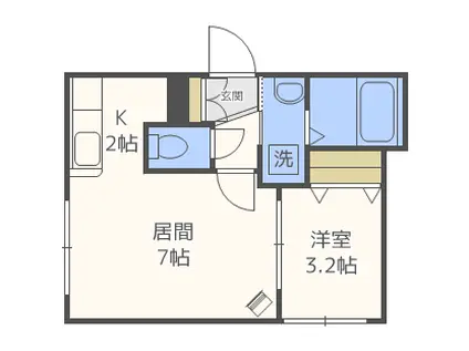 S&AII(1LDK/1階)の間取り写真
