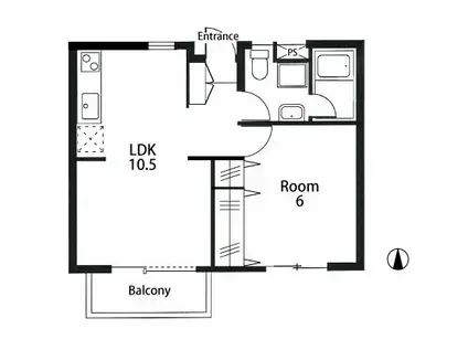 APARTMENT傳(1LDK/2階)の間取り写真