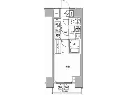 ジェノヴィア川崎駅グリーンヴェール(1K/10階)の間取り写真