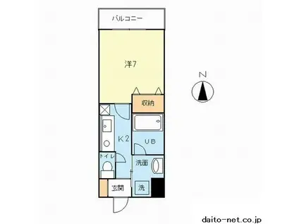 ボヌール(1K/7階)の間取り写真