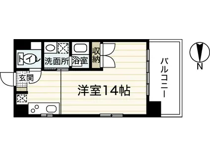 ハレルSA1ビル(ワンルーム/4階)の間取り写真