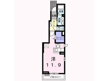 グリーンピュアIII(ワンルーム/1階)の間取り写真