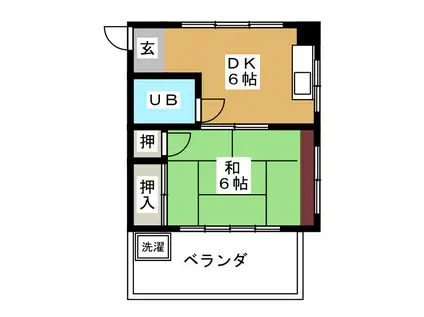 コーポ鳥海(1DK/3階)の間取り写真