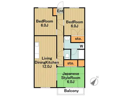 第14明智ビル(3LDK/2階)の間取り写真