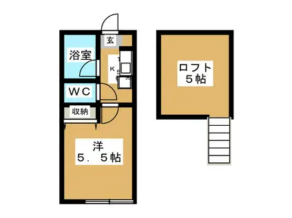リヴィエール府中(1K/1階)の間取り写真