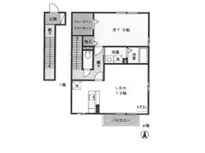 イン・フォレスト(1LDK/2階)の間取り写真